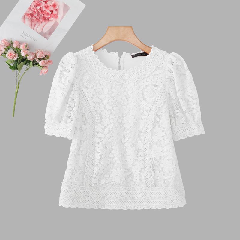 ZANZEA Женская повседневная блузка с круглым вырезом и коротким рукавом в стиле пэчворк из кружева M
ZANZEA Женская повседневная блузка с круглым вырезом и коротким рукавом в стиле пэчворк из кружева M