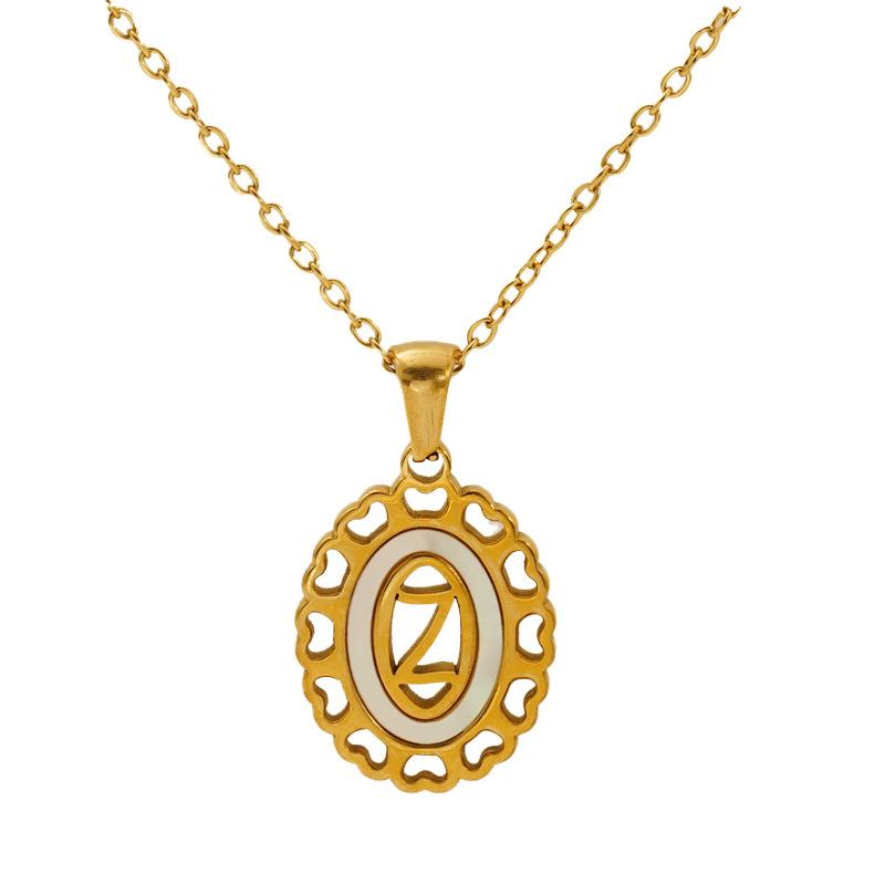 Titanium steel love hollow letter pendant female versatile fashion simple oval letter necklace female
Titanium steel love hollow letter pendant female versatile fashion simple oval letter necklace female