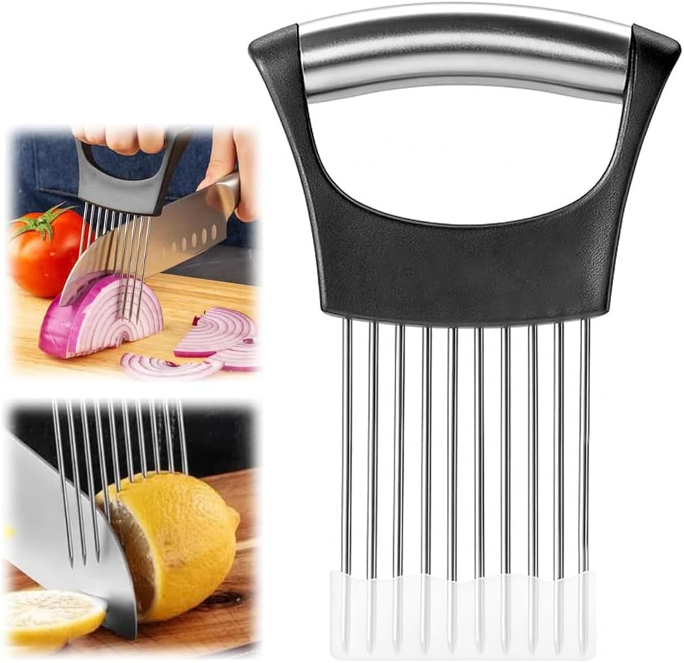 Stainless Steel Onion Holder for Slicing with Protective Case, Onion Cutter Tool for Meat Lemon Potato Tomato United States
Stainless Steel Onion Holder for Slicing with Protective Case, Onion Cutter Tool for Meat Lemon Potato Tomato United States
