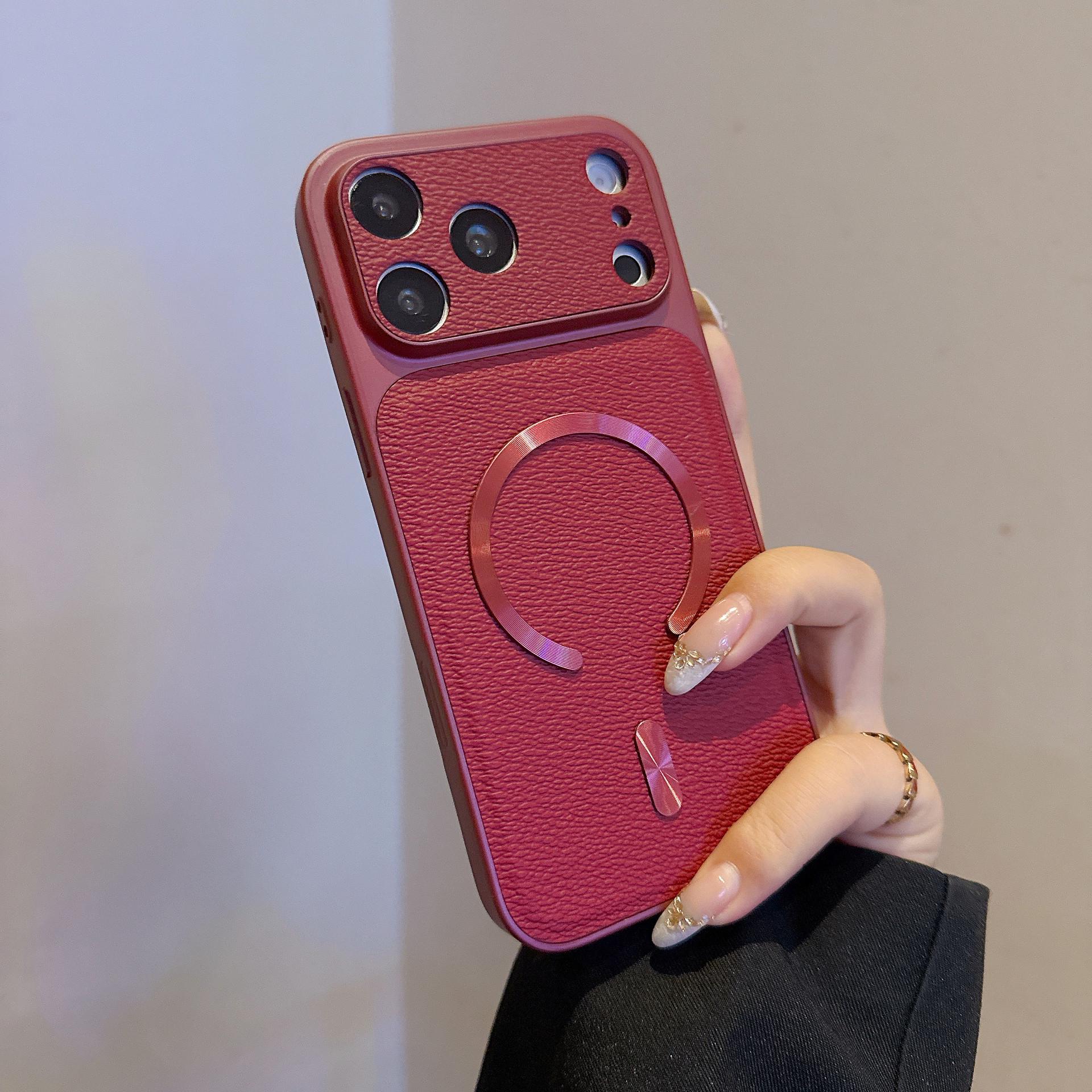 Magnetic Snap Leather Texture iPhone 17 Pro Max Case, Instant Change Compatible, New 16/14/15/13 Skin 14 винний/червоний
Magnetic Snap Leather Texture iPhone 17 Pro Max Case, Instant Change Compatible, New 16/14/15/13 Skin 14 винний/червоний