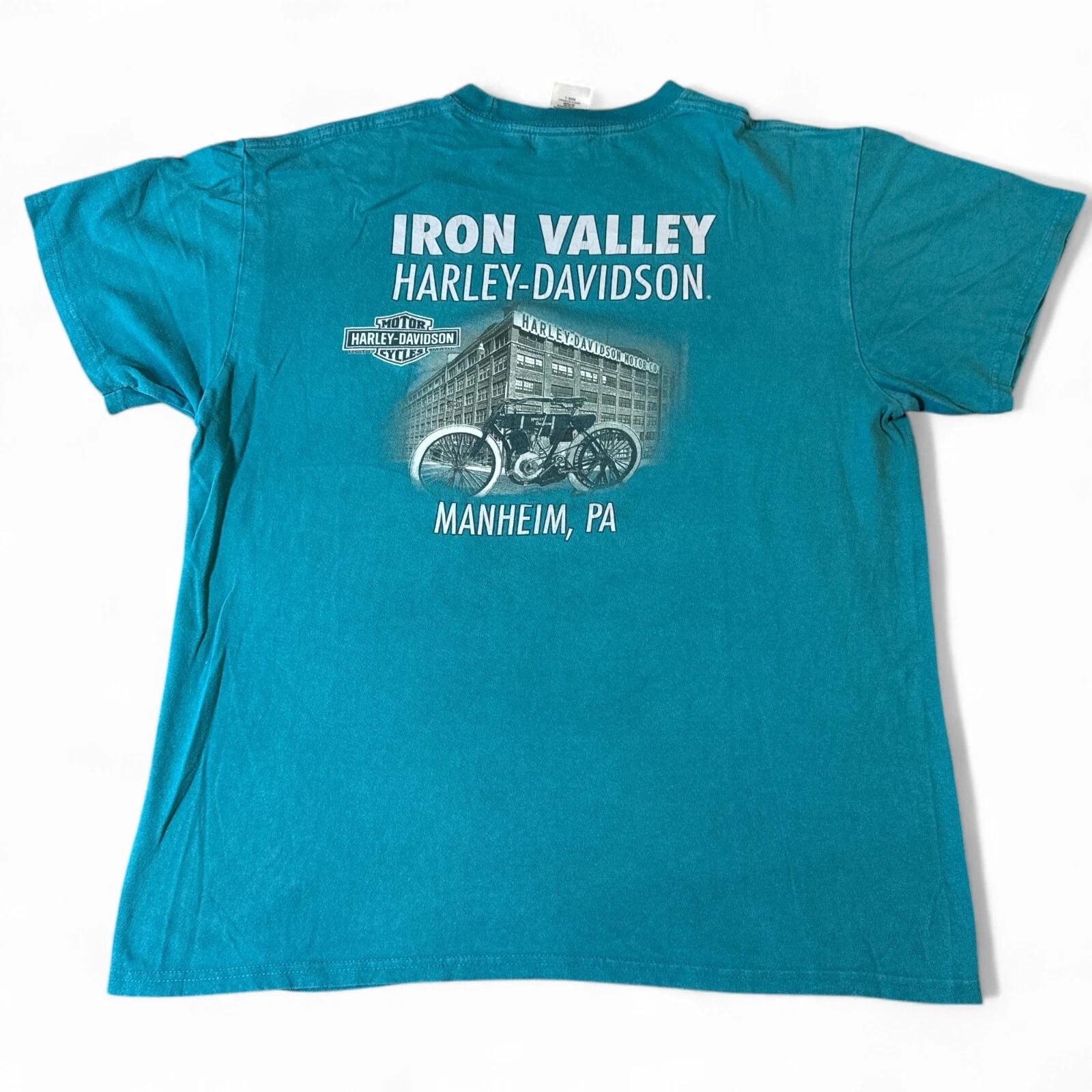 Harley Davidson T Shirt Adult Size Large Blue Double Sided Motorcycle Biker Tee XL
Harley Davidson T Shirt Adult Size Large Blue Double Sided Motorcycle Biker Tee XL