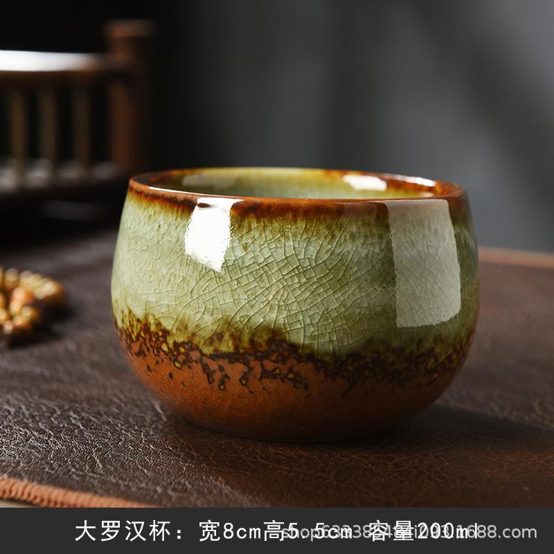 Изысканная фарфоровая чайная чашка из дровяного фарфора с ледяной глазурью, чашка для медитации, дорожная пиала для чая, набор для чая «Гуаньинь Пуэр», мастер-чашка