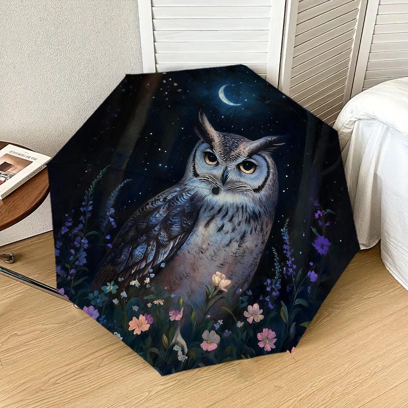 1pc Night Owl Flowers Automatic Folding Umbrella, Heavy Duty 8 Rib Iron Frame, Suitable for Travel, Daily Use, Birthday, Decor Gift m0104076
1pc Night Owl Flowers Automatic Folding Umbrella, Heavy Duty 8 Rib Iron Frame, Suitable for Travel, Daily Use, Birthday, Decor Gift m0104076
