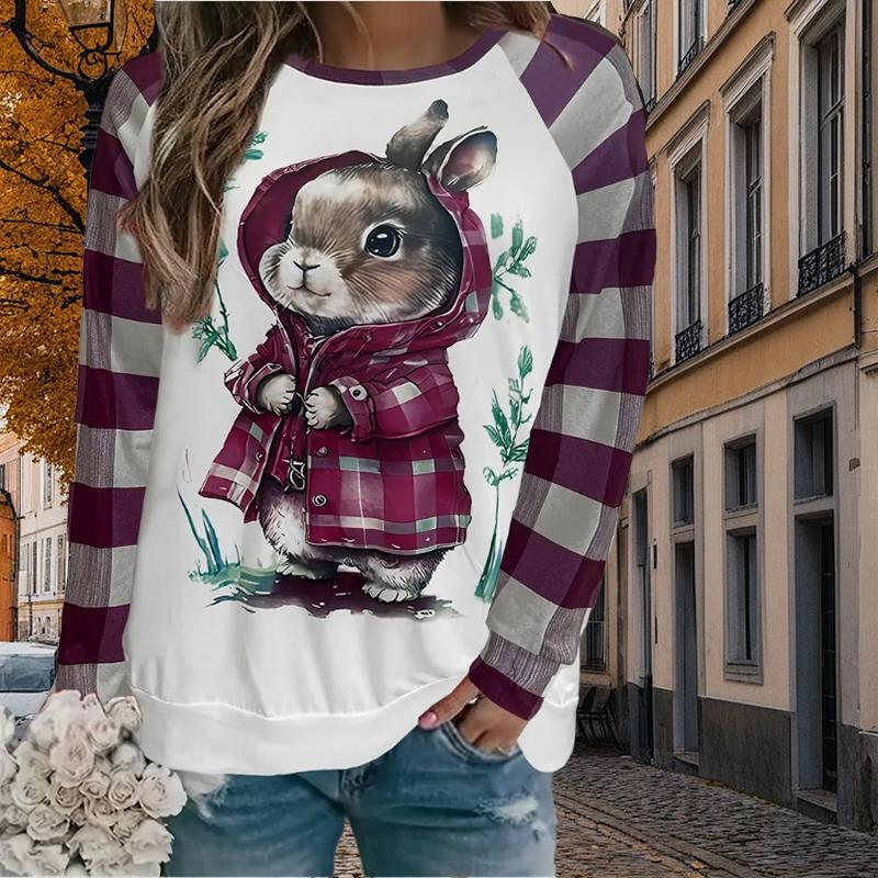 Осенне-весенняя одежда, крутой свитер с принтом кролика, топы для женщин, круглый вырез, длинный рукав 8XL фиолетовый
Осенне-весенняя одежда, крутой свитер с принтом кролика, топы для женщин, круглый вырез, длинный рукав 8XL фиолетовый