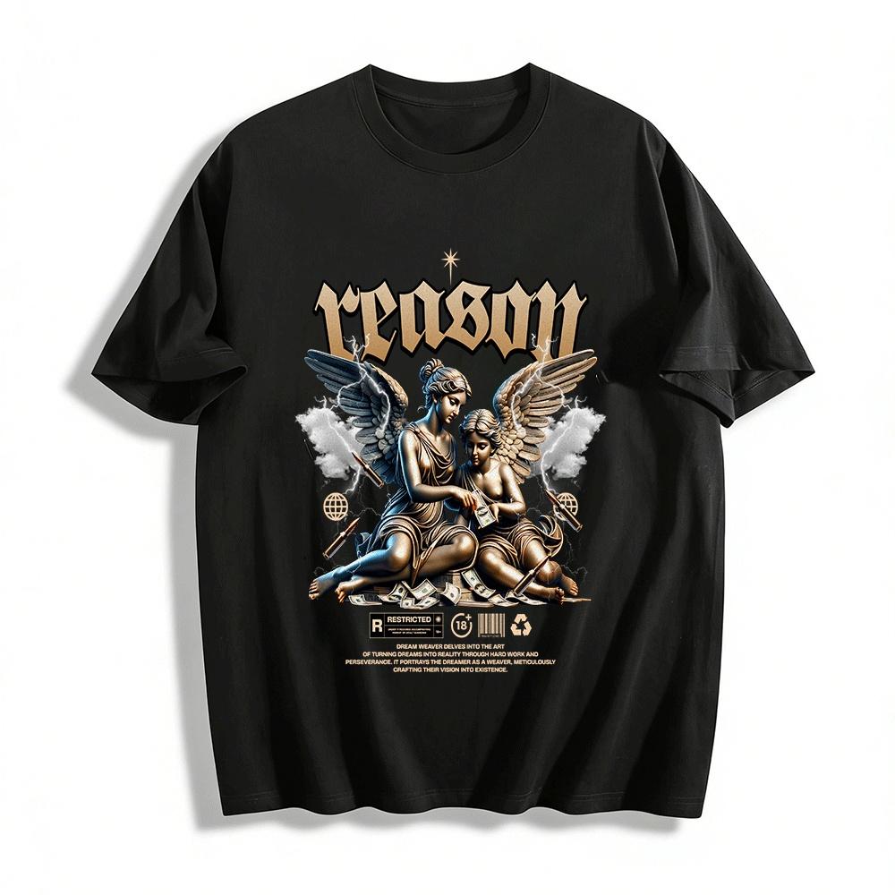 Retro Angel Money Print T-shirt Street Trend Loose Casual Short Sleeve Pure cotton T-shirt XXS
Retro Angel Money Print T-shirt Street Trend Loose Casual Short Sleeve Pure cotton T-shirt XXS
