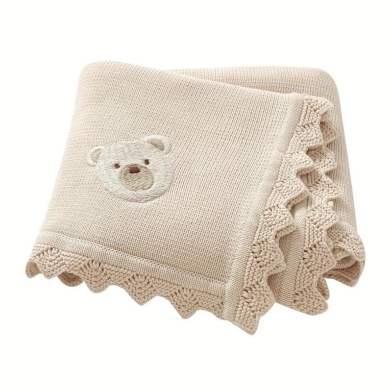 Adorable Bear Embroidered Cotton Knit Blanket with Lace Trim Soft Cozy Youngsters Blanket Khaki Pink Hand Wash Nursery Playtime хакі
Adorable Bear Embroidered Cotton Knit Blanket with Lace Trim Soft Cozy Youngsters Blanket Khaki Pink Hand Wash Nursery Playtime хакі