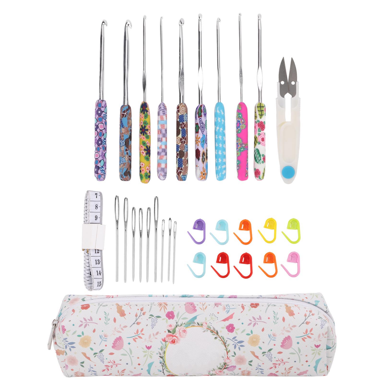 9Pcs Crochet Hooks Various Sizes Soft Rubber Handle Ergonomic Design Metal Aluminum Crochet Hooks
9Pcs Crochet Hooks Various Sizes Soft Rubber Handle Ergonomic Design Metal Aluminum Crochet Hooks