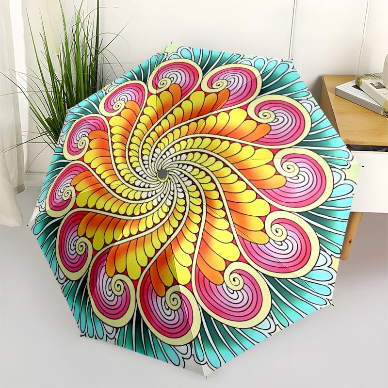 1pc Colorful Swirl Mandala Automatic Umbrella - Stylish, Durable, with 8-Rib Manual Open Design, Elegant Black Handleyy250920202
1pc Colorful Swirl Mandala Automatic Umbrella - Stylish, Durable, with 8-Rib Manual Open Design, Elegant Black Handleyy250920202
