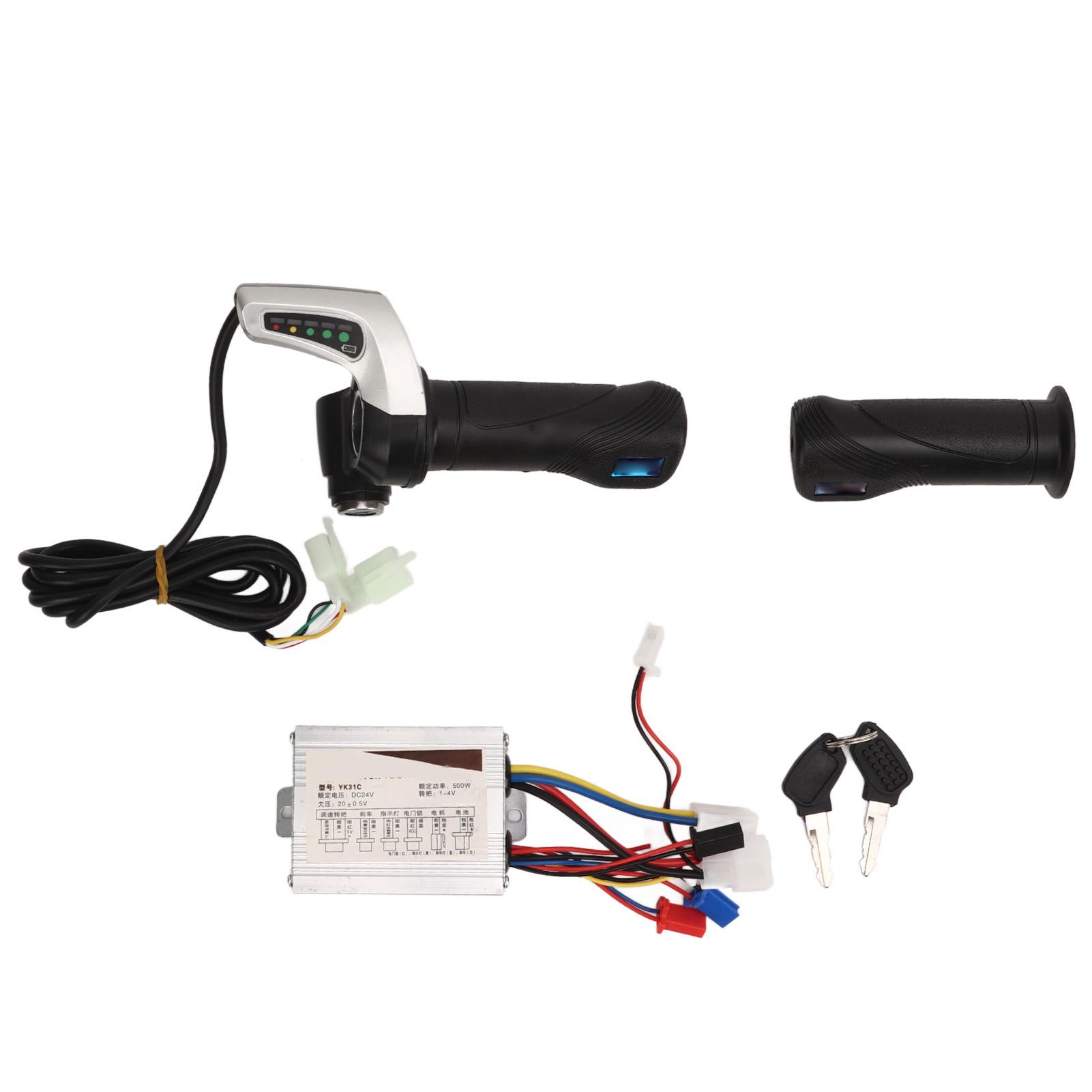 24V 500W Brushed Motor Speed Controller Throttle Twist Grip with Key for Electric Bike Tricycle Motorcycle
24V 500W Brushed Motor Speed Controller Throttle Twist Grip with Key for Electric Bike Tricycle Motorcycle