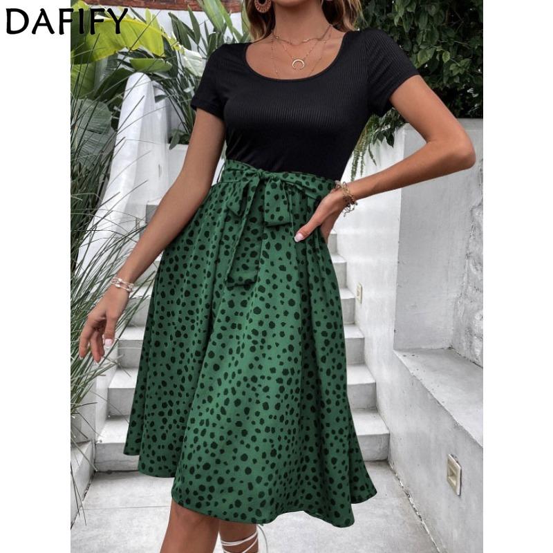 DAFIFY Women s Fashion Summer Spring Polka Dot Print Short Sleeve O-Neck High Waist Casual Dresses S чорний
DAFIFY Women s Fashion Summer Spring Polka Dot Print Short Sleeve O-Neck High Waist Casual Dresses S чорний
