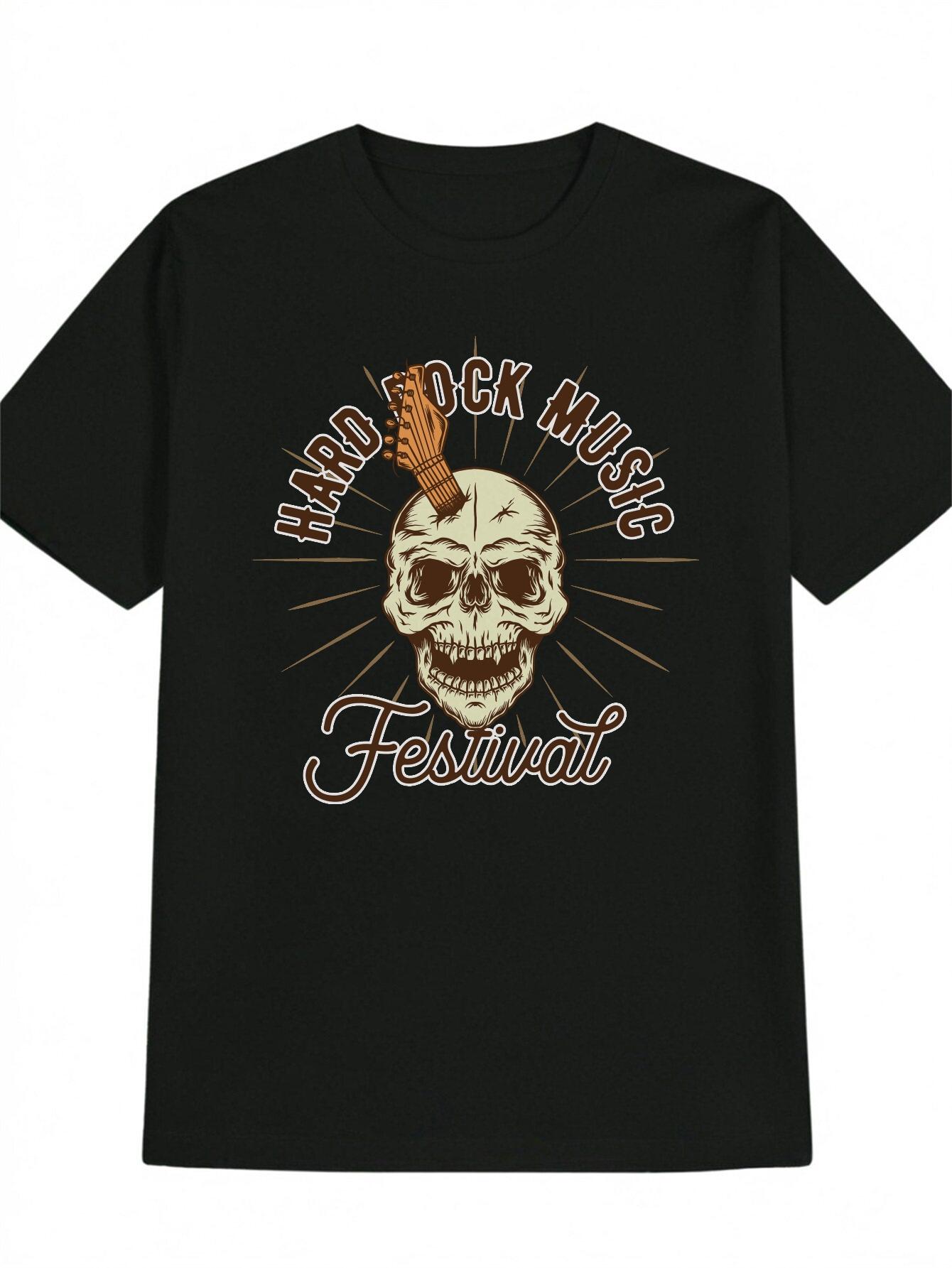 Casual Skull & Electric Guitar Graphic T-shirt - Hard Rock Music Festival Design S
Casual Skull & Electric Guitar Graphic T-shirt - Hard Rock Music Festival Design S