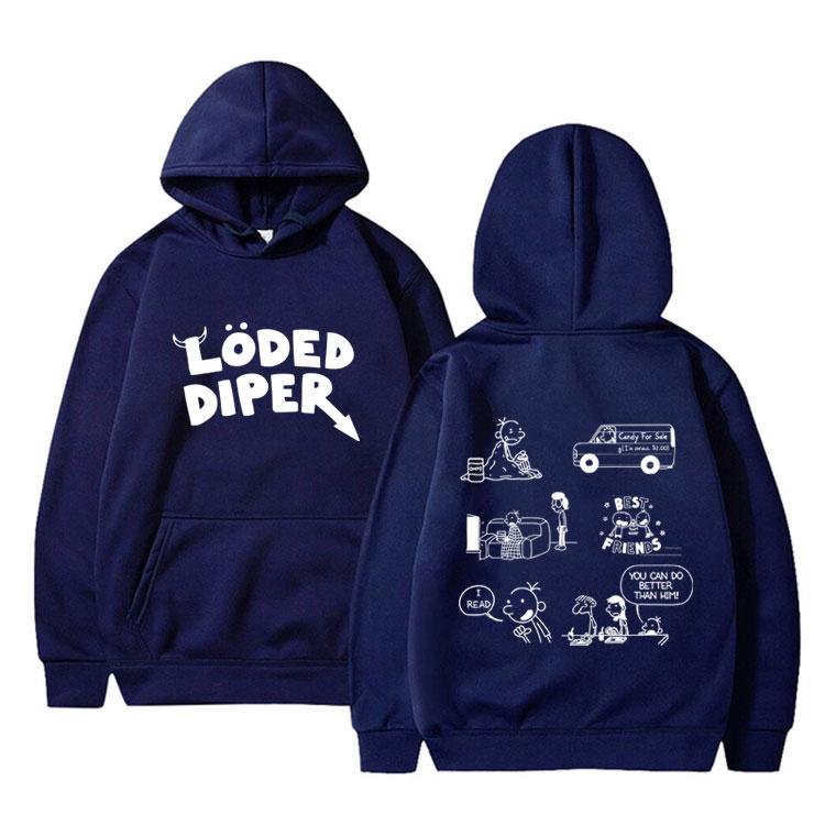 Loded Diper Double Sided Print Hoodie Men Women Fashion Rock Oversized Hooded Tracksuit Unisex Vintage Casual Pullover Hoodies 3XL темно-синього кольору
Loded Diper Double Sided Print Hoodie Men Women Fashion Rock Oversized Hooded Tracksuit Unisex Vintage Casual Pullover Hoodies 3XL темно-синього кольору