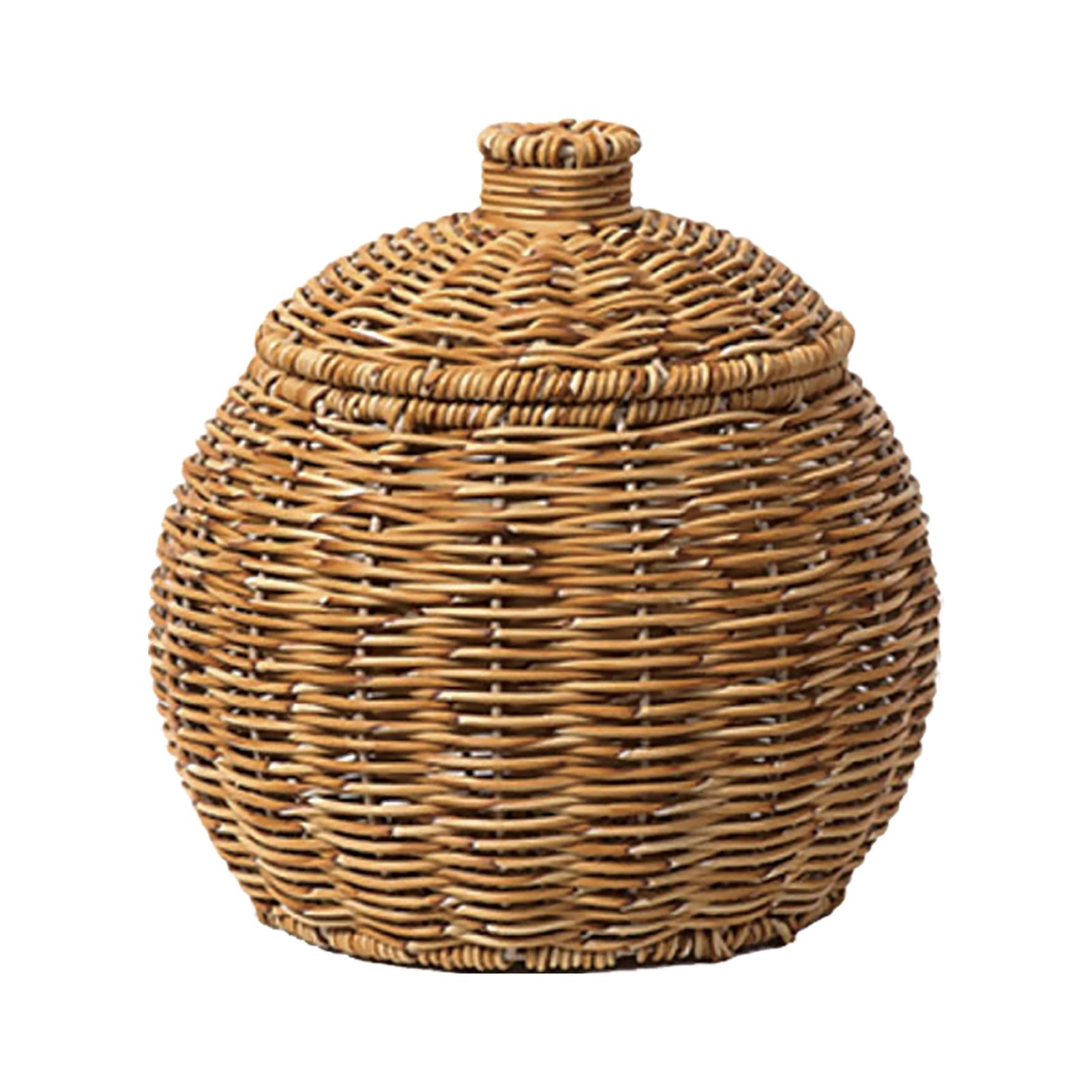 Hand Woven Storage Basket Simulated Rattan Organizer Basket With Lid For Plant Jewelry Hairpin Cosmetic Home Storage Supplies
Hand Woven Storage Basket Simulated Rattan Organizer Basket With Lid For Plant Jewelry Hairpin Cosmetic Home Storage Supplies