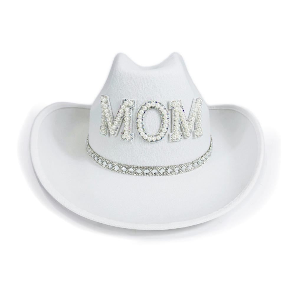 Rhinestone Letters MOM DAD Cowboy Hat Vintage Jazz Hat Fashion Western Cowboy Hat Men Women Unisex White MOM
Rhinestone Letters MOM DAD Cowboy Hat Vintage Jazz Hat Fashion Western Cowboy Hat Men Women Unisex White MOM