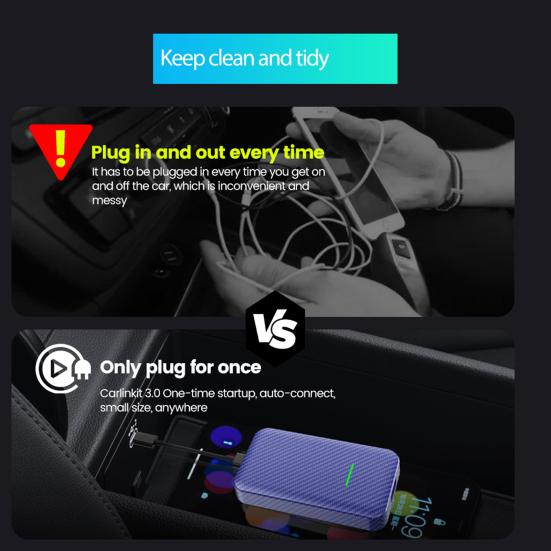 Беспроводная коробка Carplay Box Стабильная мощная вилка применимости Компактная автомобильная игра Удобная поставка ABS
Беспроводная коробка Carplay Box Стабильная мощная вилка применимости Компактная автомобильная игра Удобная поставка ABS
