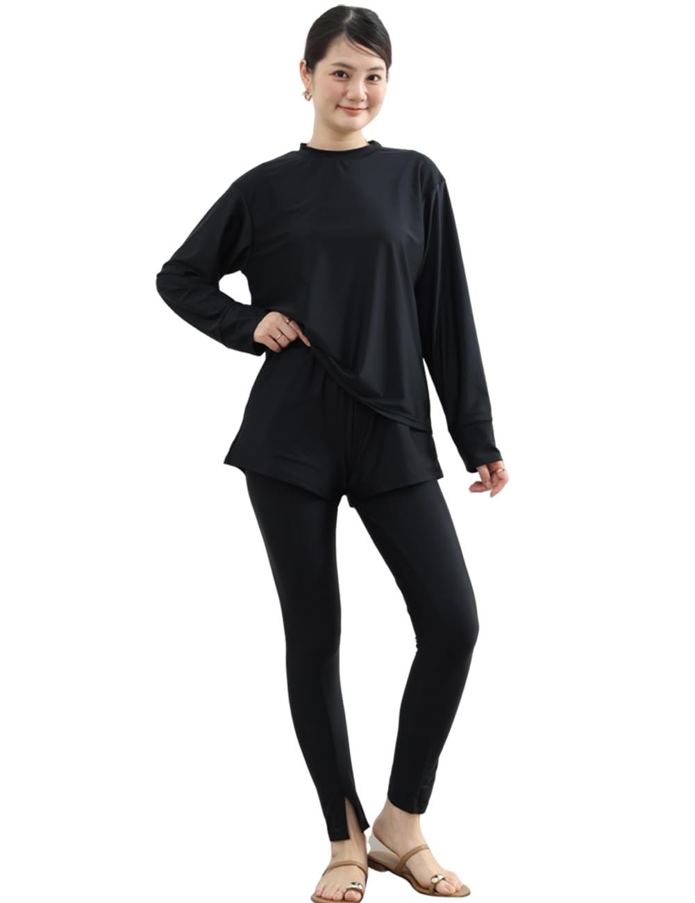 AILITI UV Раздельный Рашгард с длинным рукавом с подкладкой UV Повседневный Размер Женский Купальник из 5 предметов, Полная длина, Защита, Танкини, Защита, Брюки, чёрный
AILITI UV Раздельный Рашгард с длинным рукавом с подкладкой UV Повседневный Размер Женский Купальник из 5 предметов, Полная длина, Защита, Танкини, Защита, Брюки, чёрный