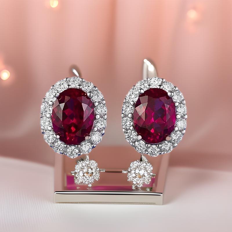 Xiancan Jewelry S925 Silver Oval Red Corundum Stud Earrings - Fashionable Daily Versatile Style 925 Silver
Xiancan Jewelry S925 Silver Oval Red Corundum Stud Earrings - Fashionable Daily Versatile Style 925 Silver