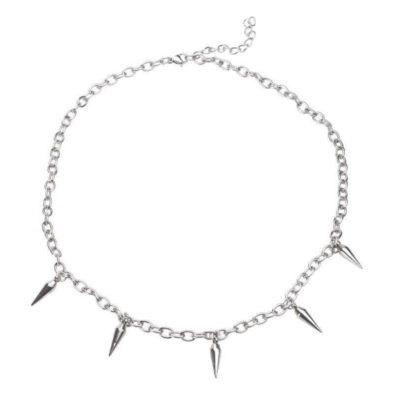 Fashion Rock Punk Choker Necklace with Cone Pendants Necklaces Gothic Harajuku Spike Rivet Female Clavicle Chain Jewelry 1
Fashion Rock Punk Choker Necklace with Cone Pendants Necklaces Gothic Harajuku Spike Rivet Female Clavicle Chain Jewelry 1