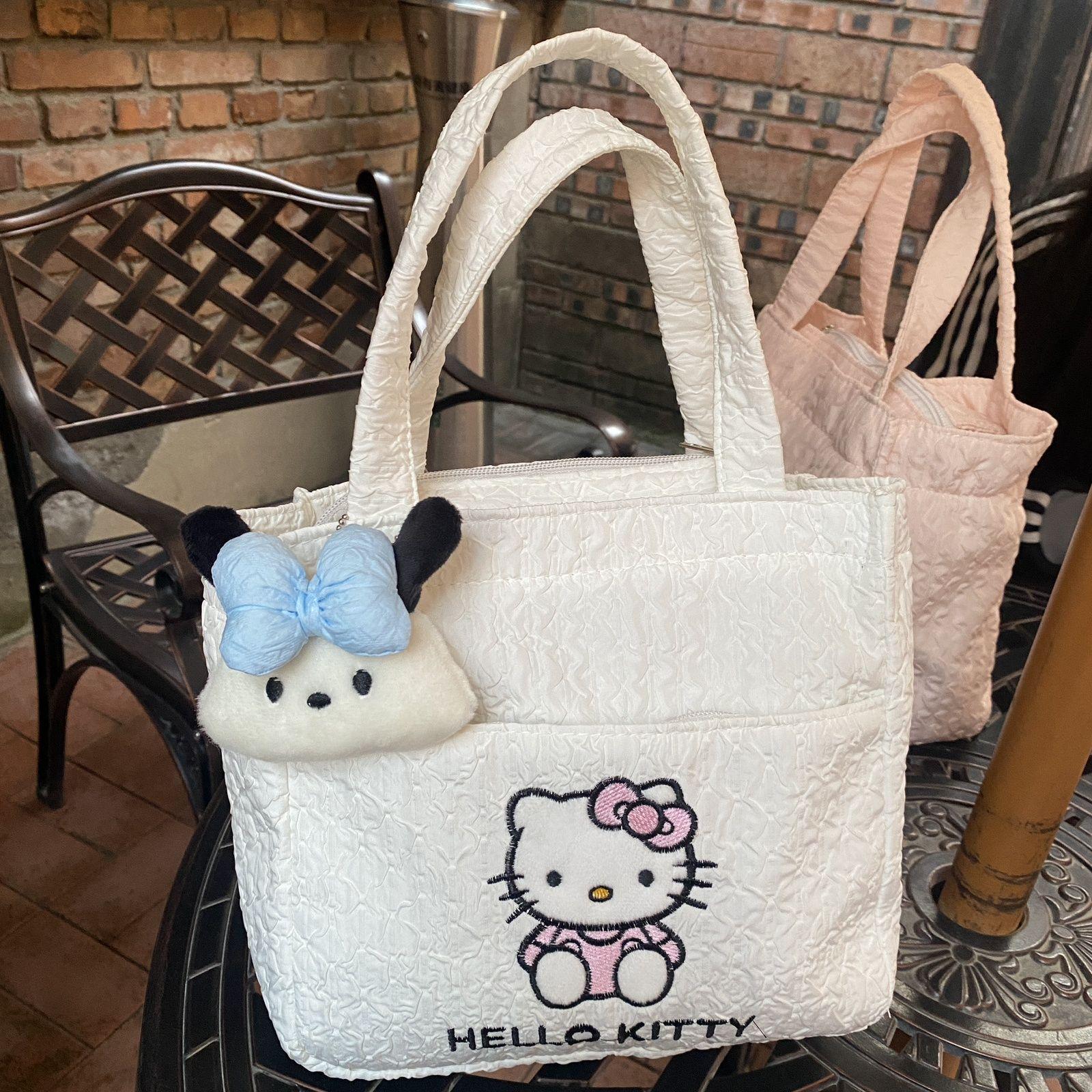 Мультяшна сумка-тоут для ланчу Hello Kitty: Мила сумочка великої місткості для осені/зими.
Мультяшна сумка-тоут для ланчу Hello Kitty: Мила сумочка великої місткості для осені/зими.