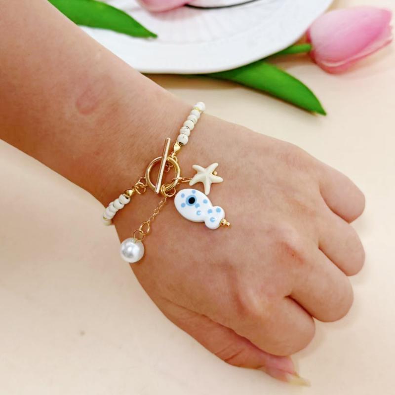 Colorful Ceramic Small Fish Bracelet Elegant Fashion Trends Stainless Steel Bracelet Bohemia Creativity Unique Elegant Jewelry
Colorful Ceramic Small Fish Bracelet Elegant Fashion Trends Stainless Steel Bracelet Bohemia Creativity Unique Elegant Jewelry