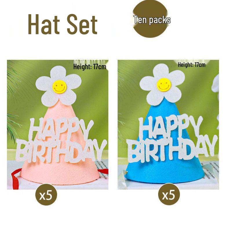 Pack of 10 Trendy Felt Flower Birthday Cake Hats for Kids and Adults
Pack of 10 Trendy Felt Flower Birthday Cake Hats for Kids and Adults
