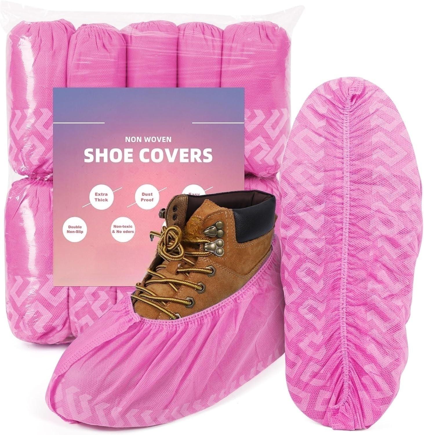 100Pack Shoe Covers Disposable Non-Slip Black Non-Woven Fabric Boot Covers for Indoors Breathable Slip Resistant Durable Boot 10PCS рожевий
100Pack Shoe Covers Disposable Non-Slip Black Non-Woven Fabric Boot Covers for Indoors Breathable Slip Resistant Durable Boot 10PCS рожевий