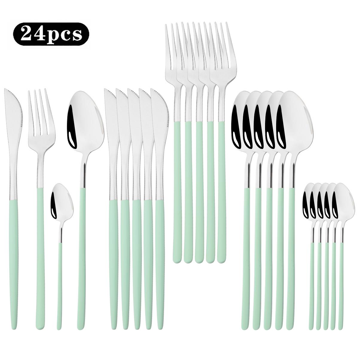 Набор столовых приборов из белого золота, 24 предмета, нож, вилка, ложка, столовая посуда, западный, из нержавеющей стали, набор серебряных приборов, кофейные ложки, столовые приборы
Набор столовых приборов из белого золота, 24 предмета, нож, вилка, ложка, столовая посуда, западный, из нержавеющей стали, набор серебряных приборов, кофейные ложки, столовые приборы