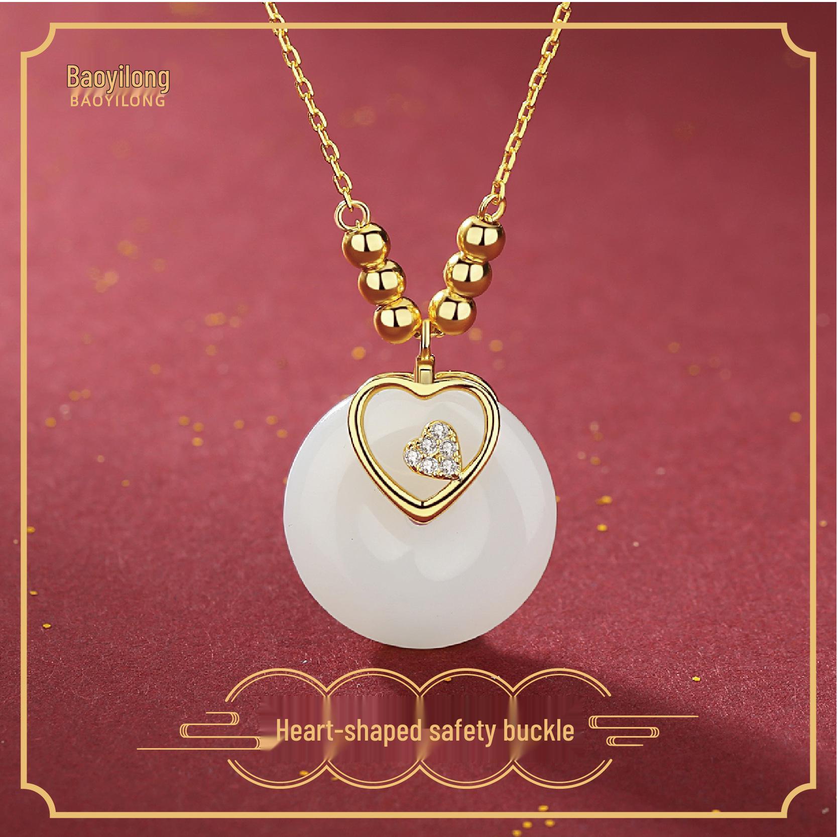Golden Plated S925 Silver Hetian Jade Heart Necklace - Elegant Women s Jewelry, Ideal Mother s Day Gift 925 Silver
Golden Plated S925 Silver Hetian Jade Heart Necklace - Elegant Women s Jewelry, Ideal Mother s Day Gift 925 Silver