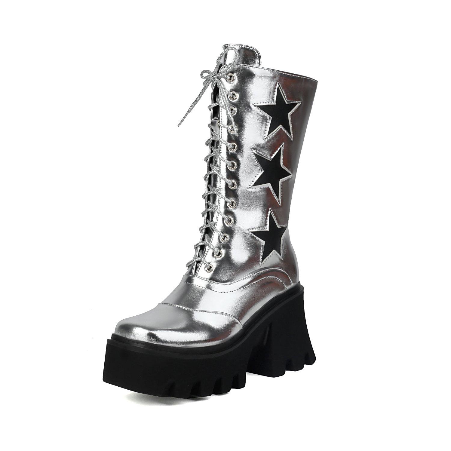 Winter Paltform Boots Women s Punk Silver Black Mid Calf Boots Starts Decor Wedges Shoes 35 серебряный
Winter Paltform Boots Women s Punk Silver Black Mid Calf Boots Starts Decor Wedges Shoes 35 серебряный