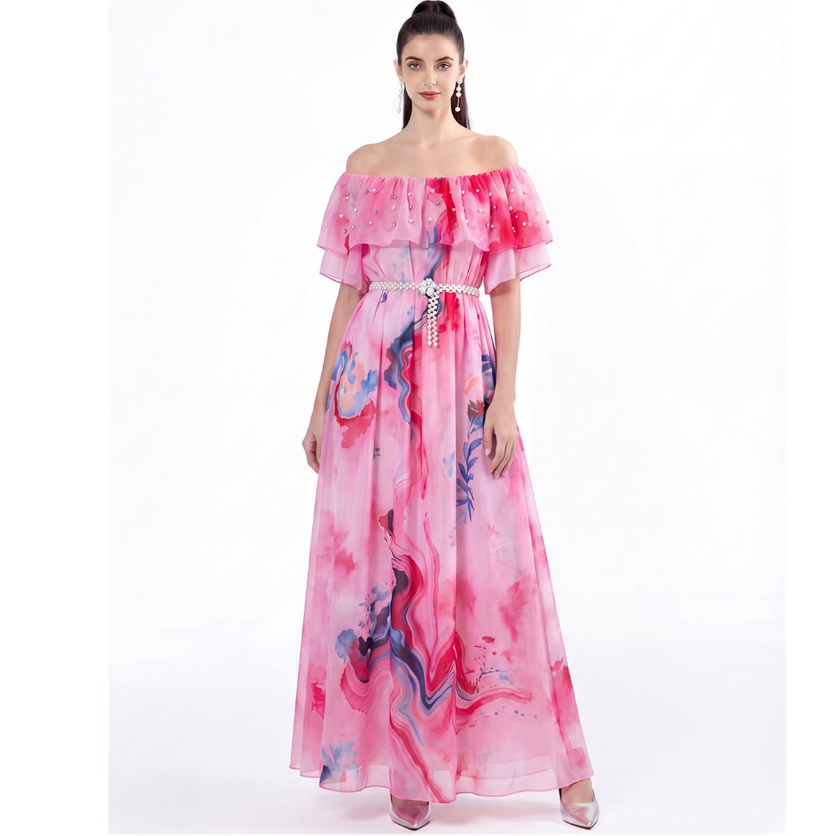 Sweet Pink Floral Dress Summer Women Pleated Sexy Backless Printed Beach Dresses Laides Slim A-Line Elegant Party Long Dress 2XL рожевий
Sweet Pink Floral Dress Summer Women Pleated Sexy Backless Printed Beach Dresses Laides Slim A-Line Elegant Party Long Dress 2XL рожевий