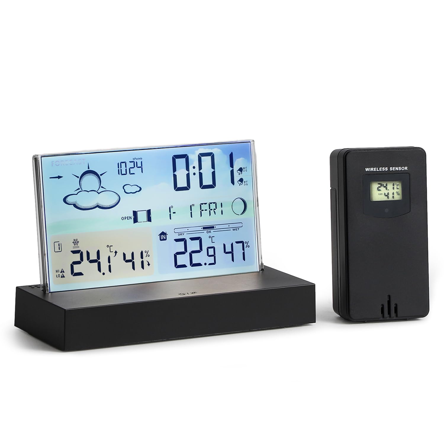 Mini Weather Station Indoor Outdoor, Home Weather Station with Weather Forecast and Barometer Thermometer Hygrometer, Alarm Clock, Digital Color Displ чорний
Mini Weather Station Indoor Outdoor, Home Weather Station with Weather Forecast and Barometer Thermometer Hygrometer, Alarm Clock, Digital Color Displ чорний