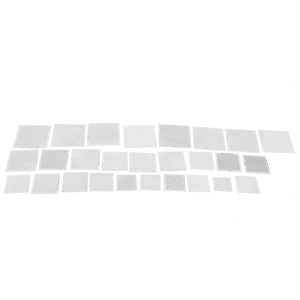 27PcsSet For BGA Universal Stencils Reballing Reball Rework Net Heated Template Set Tin Plant for
27PcsSet For BGA Universal Stencils Reballing Reball Rework Net Heated Template Set Tin Plant for