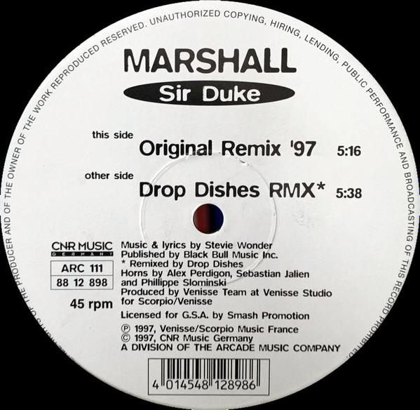12inch Record MARSHALL (14) - Sir Duke ARC111 CNR Music Germa 1997 Germany Dance & Electronica Used
12inch Record MARSHALL (14) - Sir Duke ARC111 CNR Music Germa 1997 Germany Dance & Electronica Used