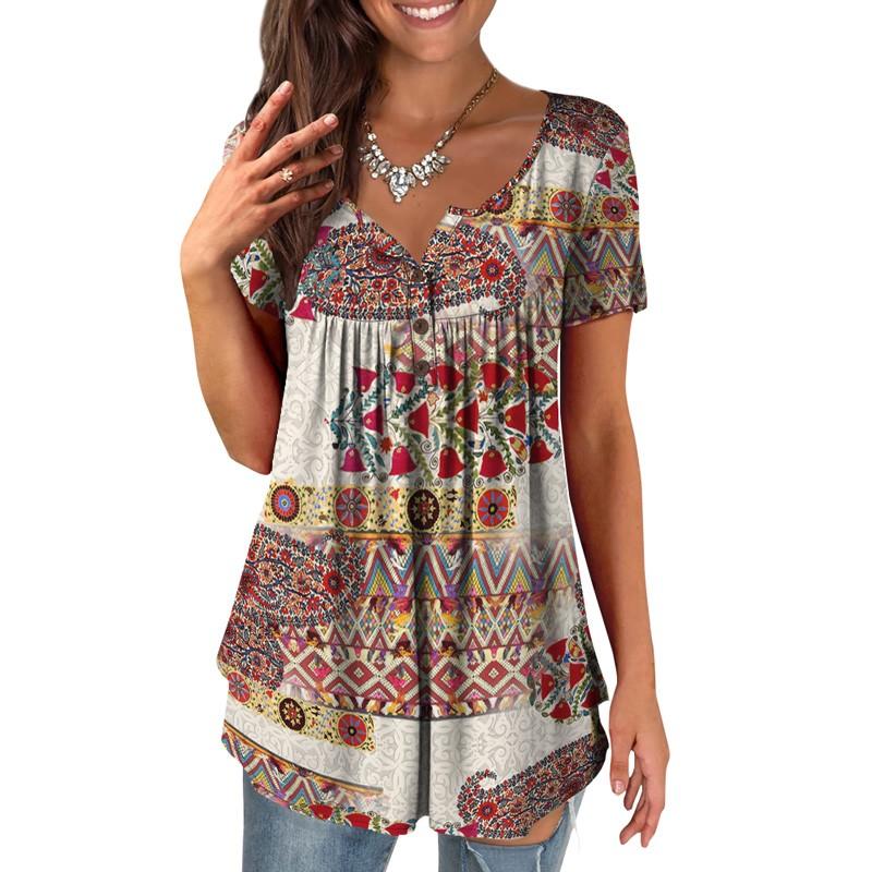 Ladies Casual V Neck Short Sleeve T-Shirt Print Button Top XL білий
Ladies Casual V Neck Short Sleeve T-Shirt Print Button Top XL білий