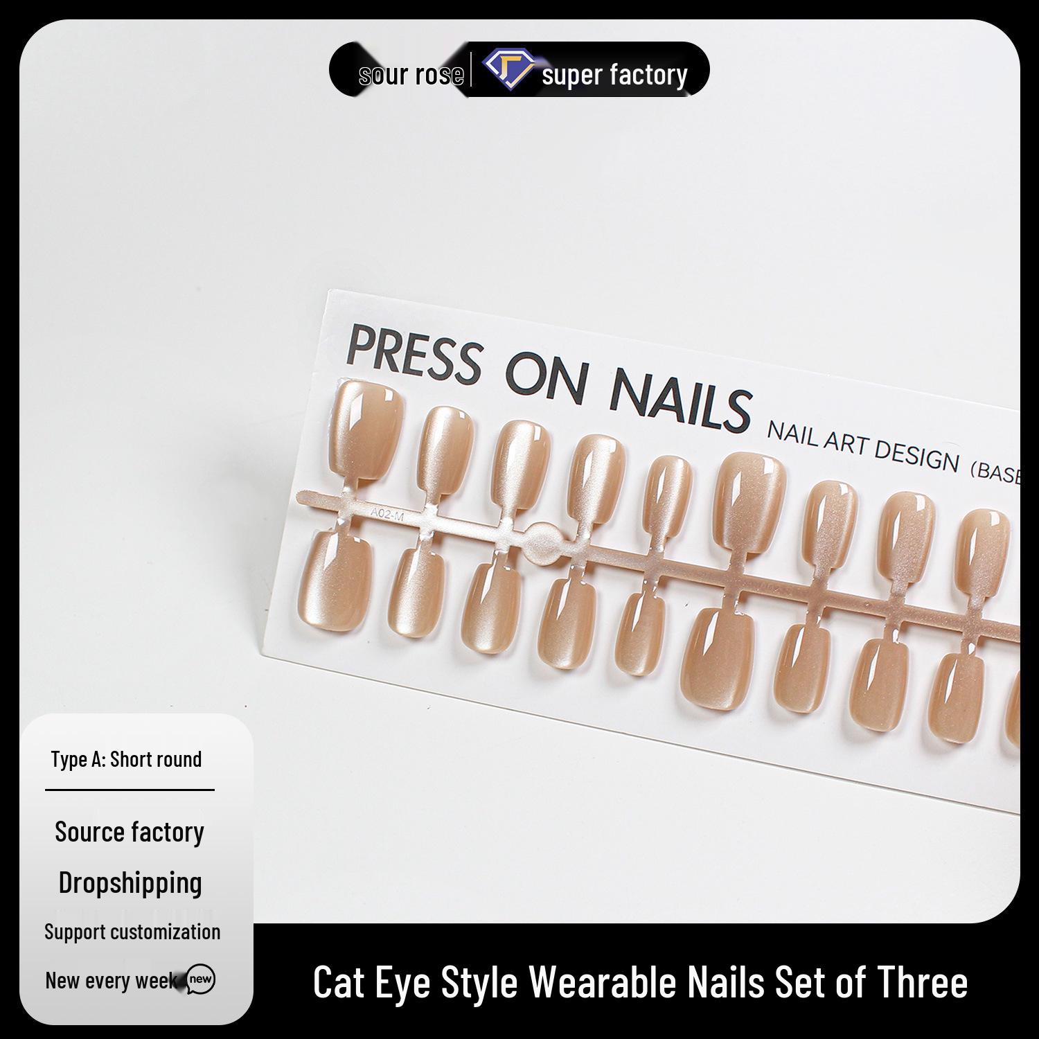 Jiaolong Champagne Gold Textured Cat Eye Nail Tips - Semi-finished Pre-made Wearable Design
Jiaolong Champagne Gold Textured Cat Eye Nail Tips - Semi-finished Pre-made Wearable Design