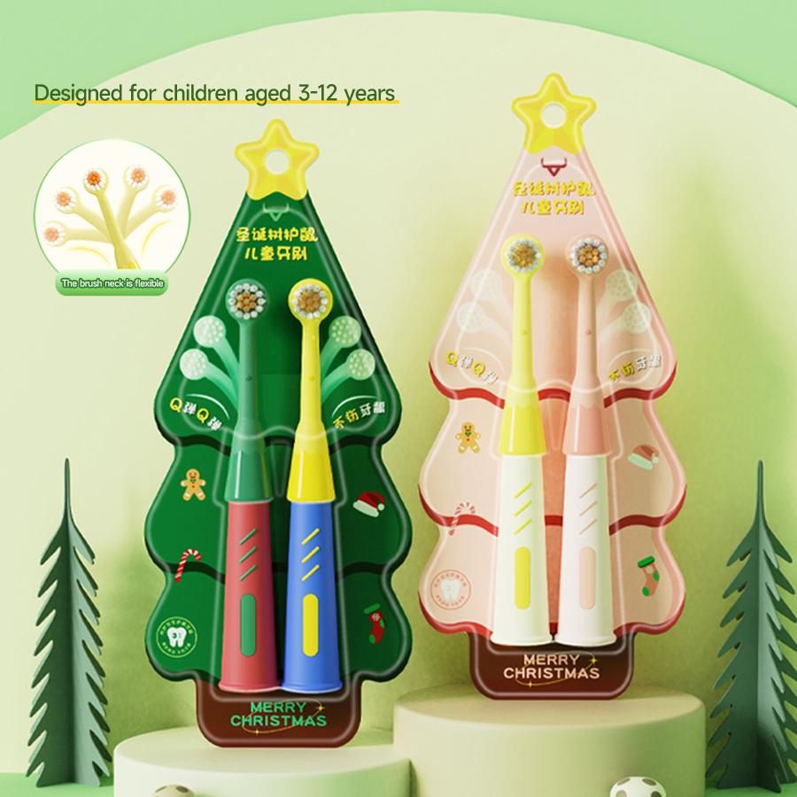 Детская зубная щетка для возраста 3-12 лет, мягкая щетина, 2 штуки для домашнего использования, мультяшная детская зубная щетка в виде рождественской елки
Детская зубная щетка для возраста 3-12 лет, мягкая щетина, 2 штуки для домашнего использования, мультяшная детская зубная щетка в виде рождественской елки