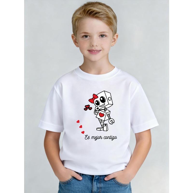 European sizes New Summer Short-Sleeve T-Shirt for Boys Featuring a Robot And Heart Print, Comfortable for Casual Sportswear 98cm белый
European sizes New Summer Short-Sleeve T-Shirt for Boys Featuring a Robot And Heart Print, Comfortable for Casual Sportswear 98cm белый
