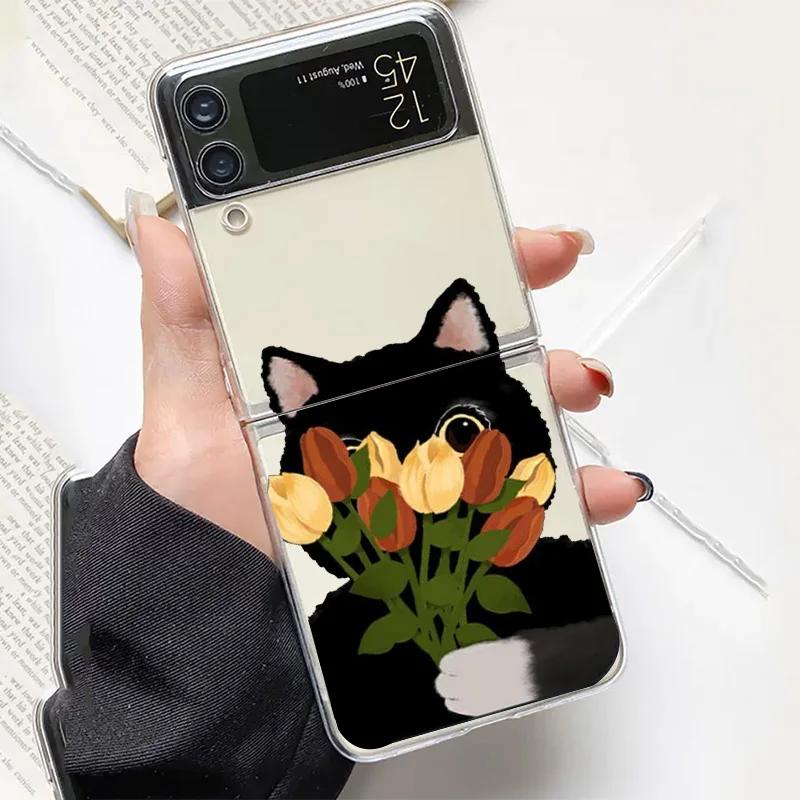 Cute Cartoon Black Cat Flower Case for Samsung Galaxy Z Flip 6 ZFlip 5 Transaprent Clear Cover for Samsung ZFlip 4 Z Flip3 Funda Galaxy ZFlip 3
Cute Cartoon Black Cat Flower Case for Samsung Galaxy Z Flip 6 ZFlip 5 Transaprent Clear Cover for Samsung ZFlip 4 Z Flip3 Funda Galaxy ZFlip 3
