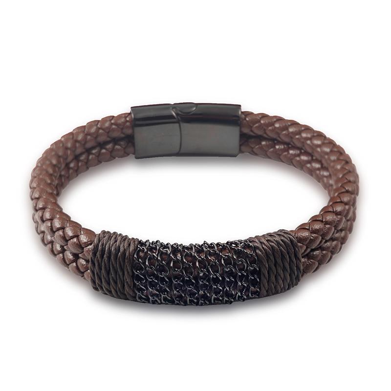 Luxury Men Bracelet Stainless Steel Leather Chain Combination Multi-color Optional Custom Size Fashion Male Jewelry Gift Choice 20.5cm коричневый
Luxury Men Bracelet Stainless Steel Leather Chain Combination Multi-color Optional Custom Size Fashion Male Jewelry Gift Choice 20.5cm коричневый