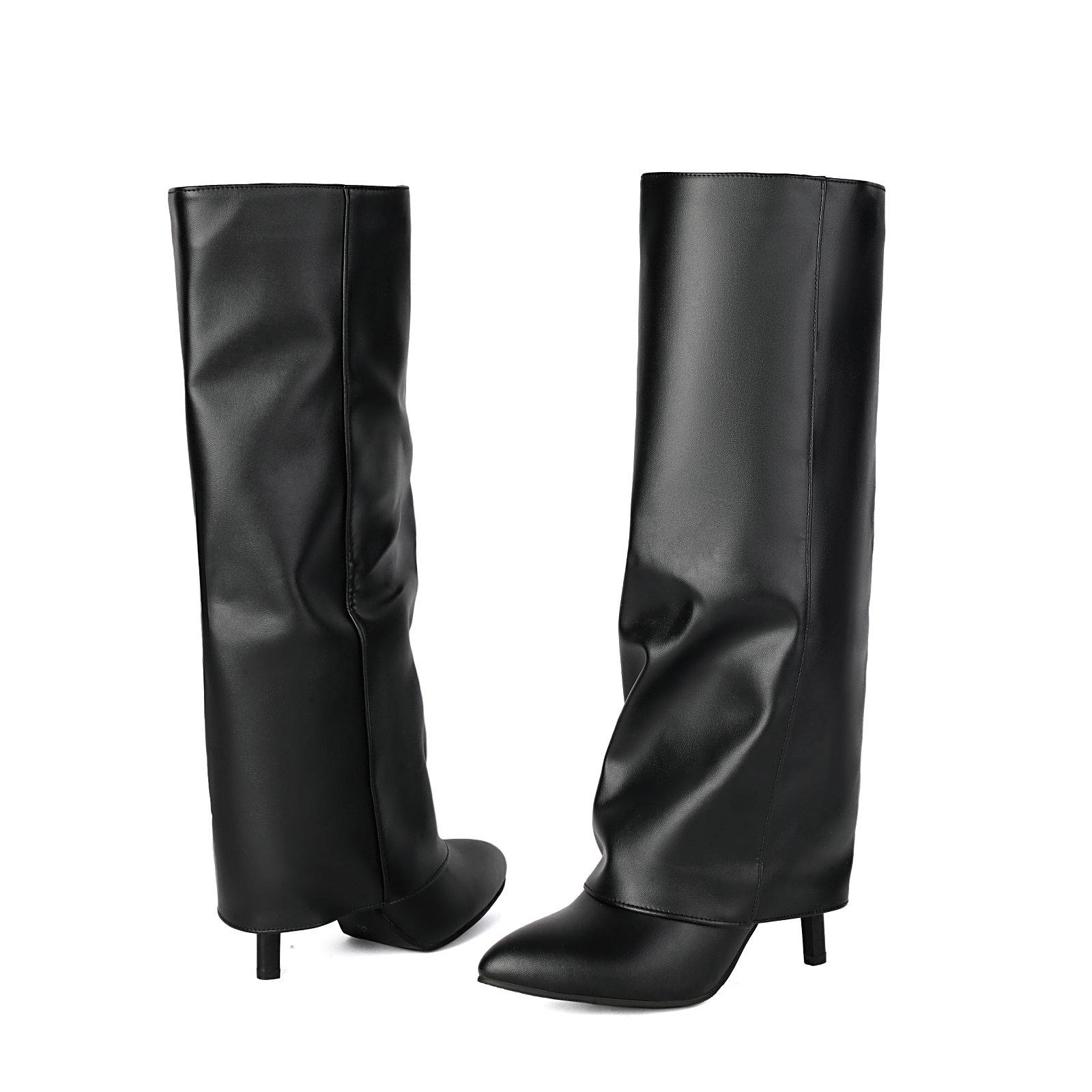 Стильні ботфорти жіночі з відворотом на високих підборах, високі ботильйони на блискавці, гострий носок, туфлі для сукні, м яка шкіра, шпилька, для ходьби 38 чорний
Стильні ботфорти жіночі з відворотом на високих підборах, високі ботильйони на блискавці, гострий носок, туфлі для сукні, м яка шкіра, шпилька, для ходьби 38 чорний