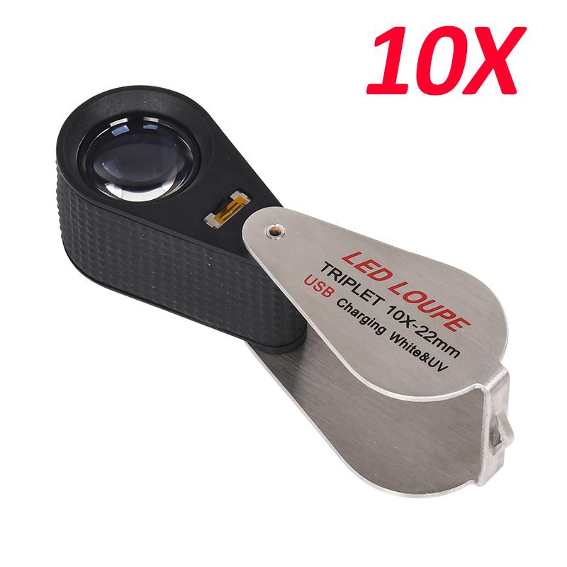 Metal Jewelry Magnifying Glass with LED/UV Light 10X 20X 30X Rechargeable Foldable Magnifier for Jewelry Diamond Antique
Metal Jewelry Magnifying Glass with LED/UV Light 10X 20X 30X Rechargeable Foldable Magnifier for Jewelry Diamond Antique