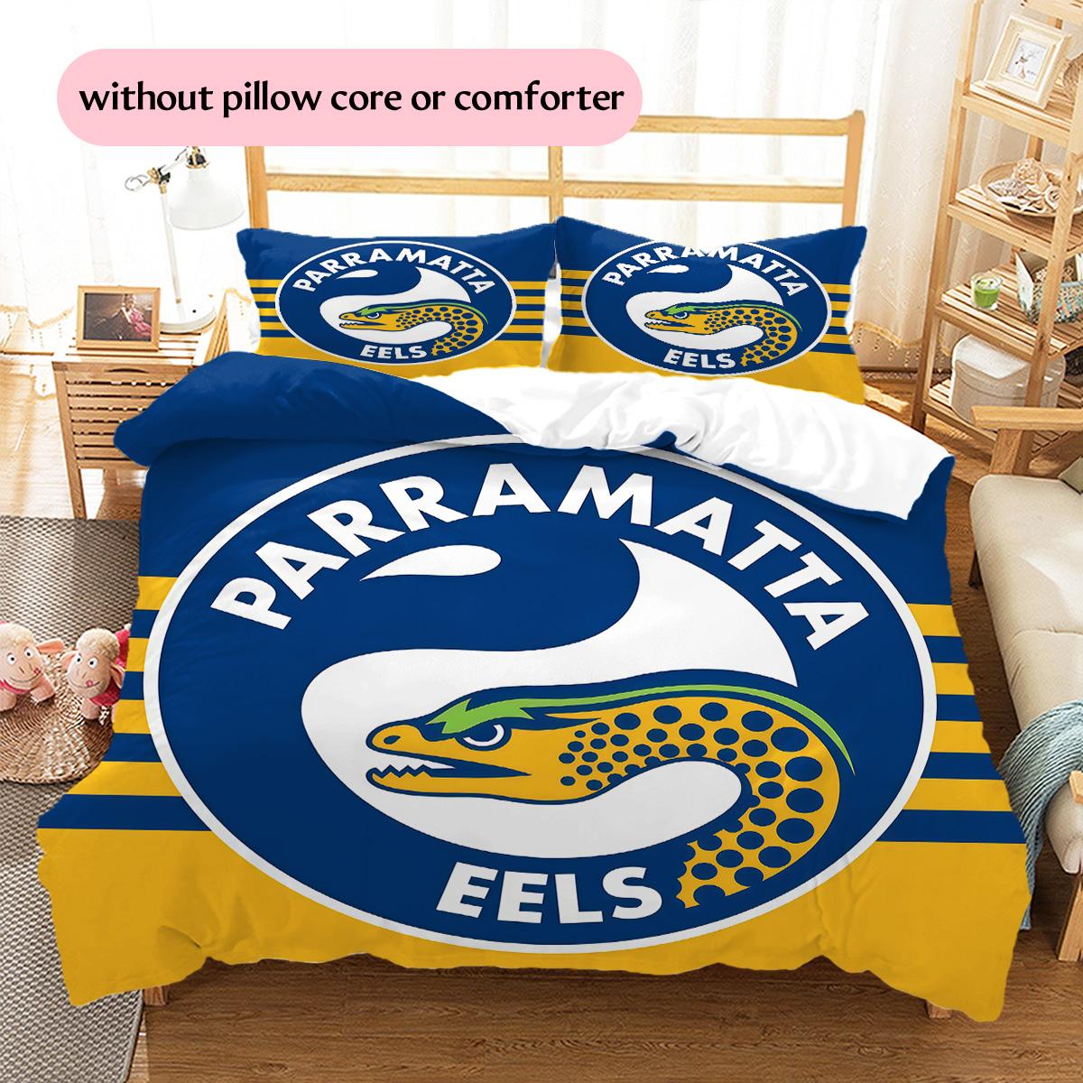 Parramatta Eels Pattern Bedding Quilt Set Home Decoration Gift (1 * duvet cover + 2 * pillowcase without core) 135x200cm
Parramatta Eels Pattern Bedding Quilt Set Home Decoration Gift (1 * duvet cover + 2 * pillowcase without core) 135x200cm