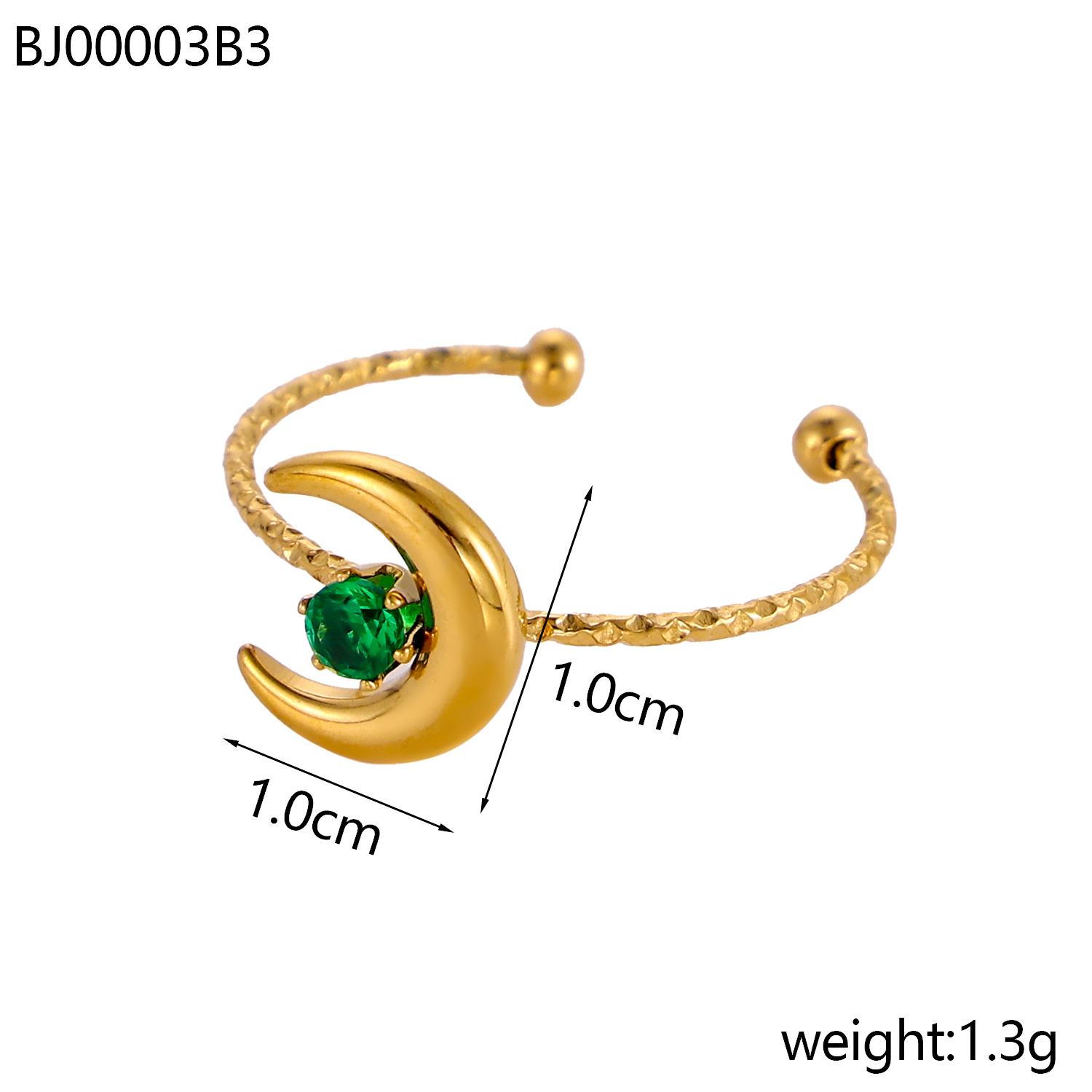 CARLIDANA New Design Stainless Steel Gold Plated Finger Rings Opening Adjustable Colorful Zircon Moon Rings for Women Girls resizable
CARLIDANA New Design Stainless Steel Gold Plated Finger Rings Opening Adjustable Colorful Zircon Moon Rings for Women Girls resizable