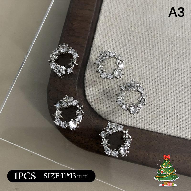 Christmas Nail Zircon Charms Luxury Snowflake Floral Wreath, Bow, And Bell Tree Nail Gem Ornament Year Nail Art Accessories
Christmas Nail Zircon Charms Luxury Snowflake Floral Wreath, Bow, And Bell Tree Nail Gem Ornament Year Nail Art Accessories
