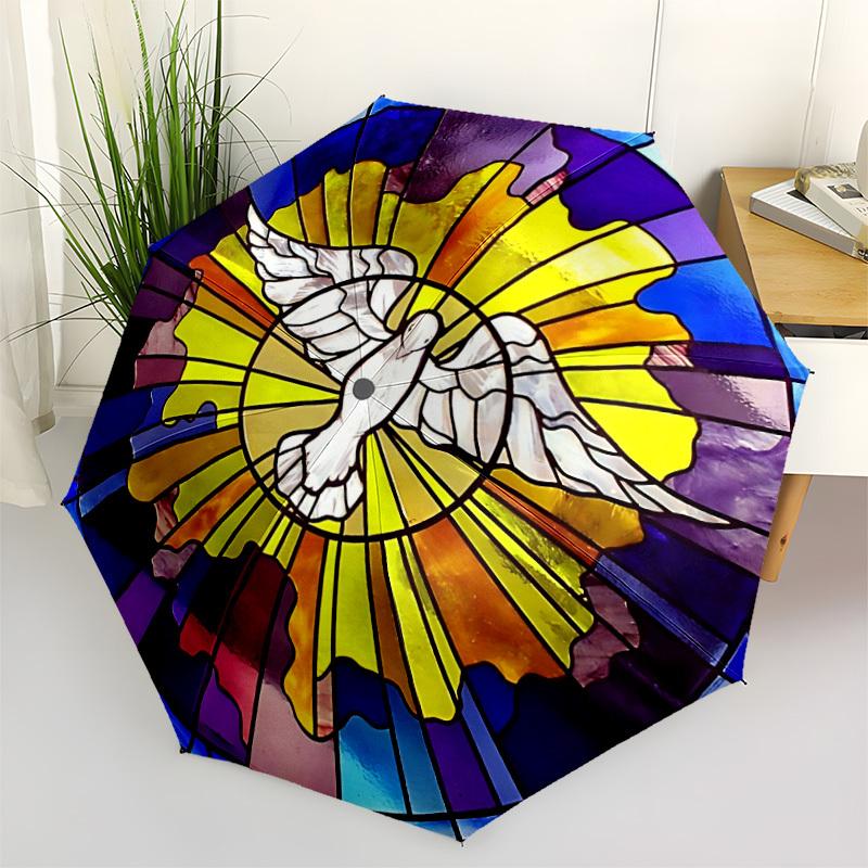 1pc Stained Glass Dove Automatic Opening and Closing Folding Umbrella with 8 Iron Ribs - Portable, Foldable for Travel yy251124096
1pc Stained Glass Dove Automatic Opening and Closing Folding Umbrella with 8 Iron Ribs - Portable, Foldable for Travel yy251124096