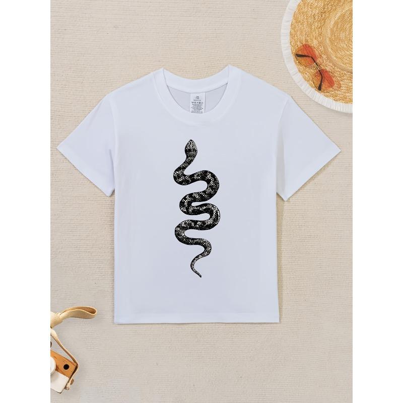 European sizes Boys & Girls Kids Short Sleeve T-Shirt with White Snake & Ouroboros Symbol Print - Black Casual Round Neck Tee 164cm білий
European sizes Boys & Girls Kids Short Sleeve T-Shirt with White Snake & Ouroboros Symbol Print - Black Casual Round Neck Tee 164cm білий