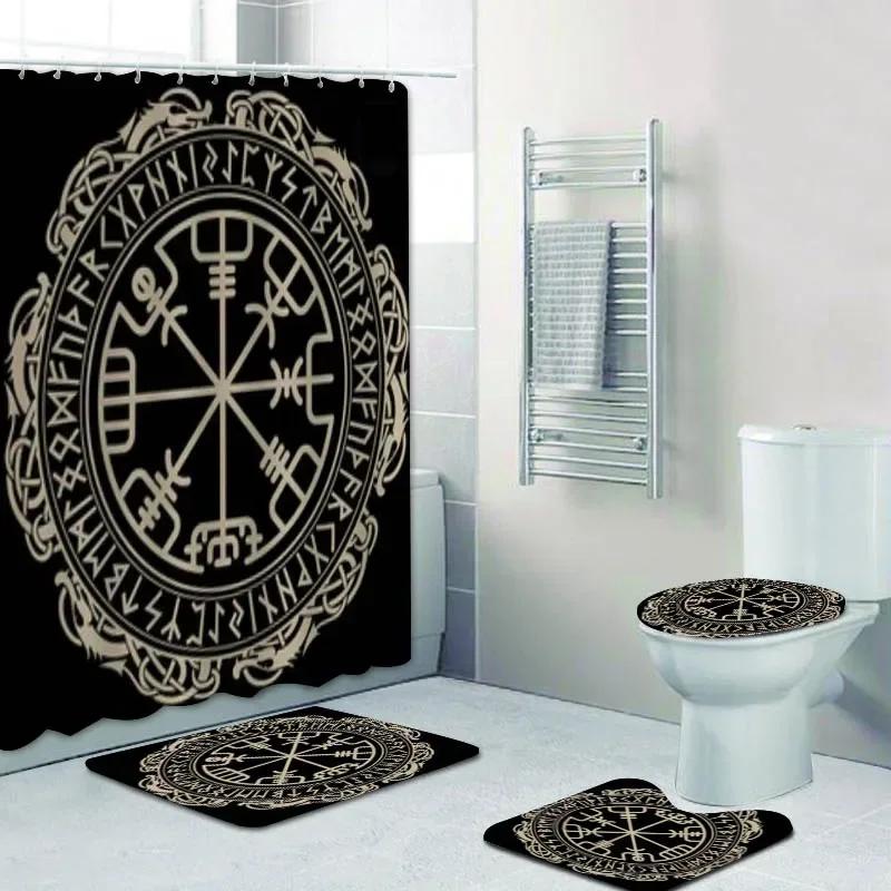 Bathroom Set Nordic Viking Helm Of Awe Icelandic Magical Staves Scandinavian Shower Curtain Vegvisir Mats Rugs Bath Decor W60H190(CM)-1 Pcs
Bathroom Set Nordic Viking Helm Of Awe Icelandic Magical Staves Scandinavian Shower Curtain Vegvisir Mats Rugs Bath Decor W60H190(CM)-1 Pcs