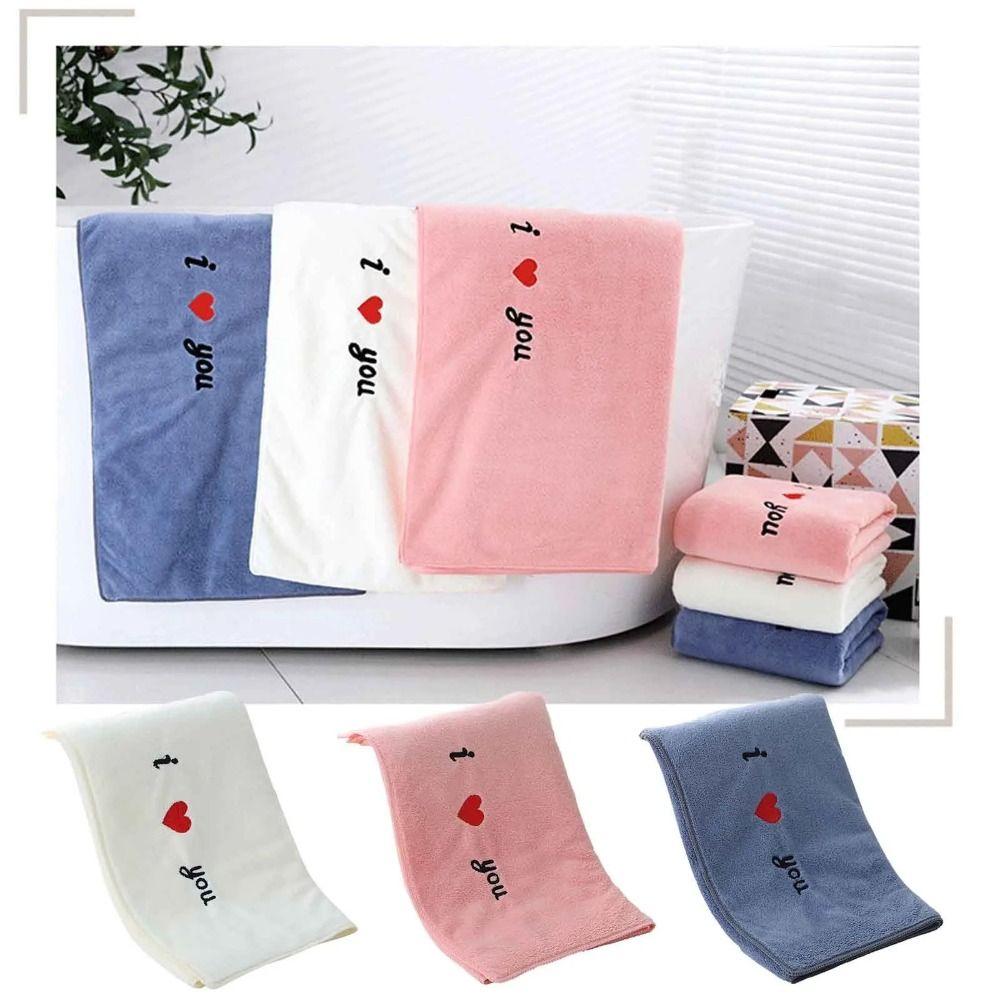 2 шт. Полотенце для лица из микрофибры Love 30x70 см Полотенце для рук с вышитыми буквами Полотенце для купания розовый