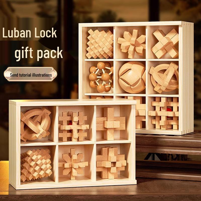 Kongming & Luban Lock Puzzle Set: Wooden Disentanglement Toys for Children Ages 8-12
Kongming & Luban Lock Puzzle Set: Wooden Disentanglement Toys for Children Ages 8-12