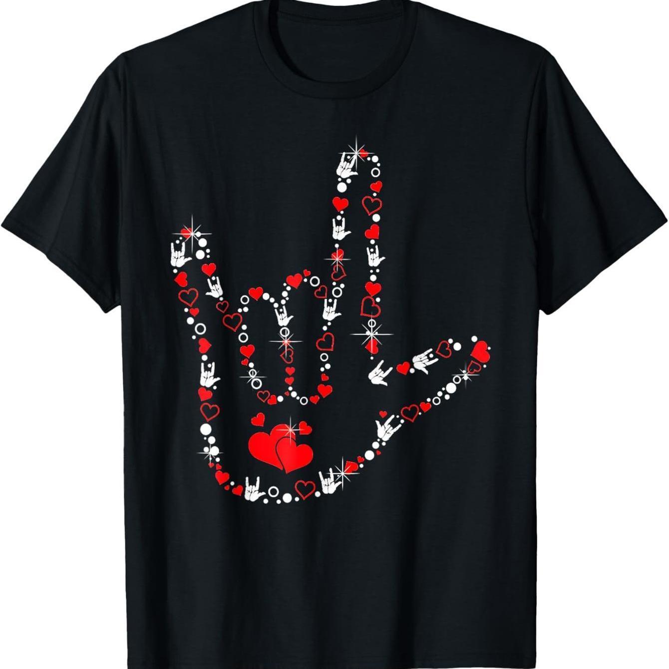 I Love You Sign Language Heart Graphic Tee Casual Cotton Round Neck T-Shirt for Men Women 4XL
I Love You Sign Language Heart Graphic Tee Casual Cotton Round Neck T-Shirt for Men Women 4XL
